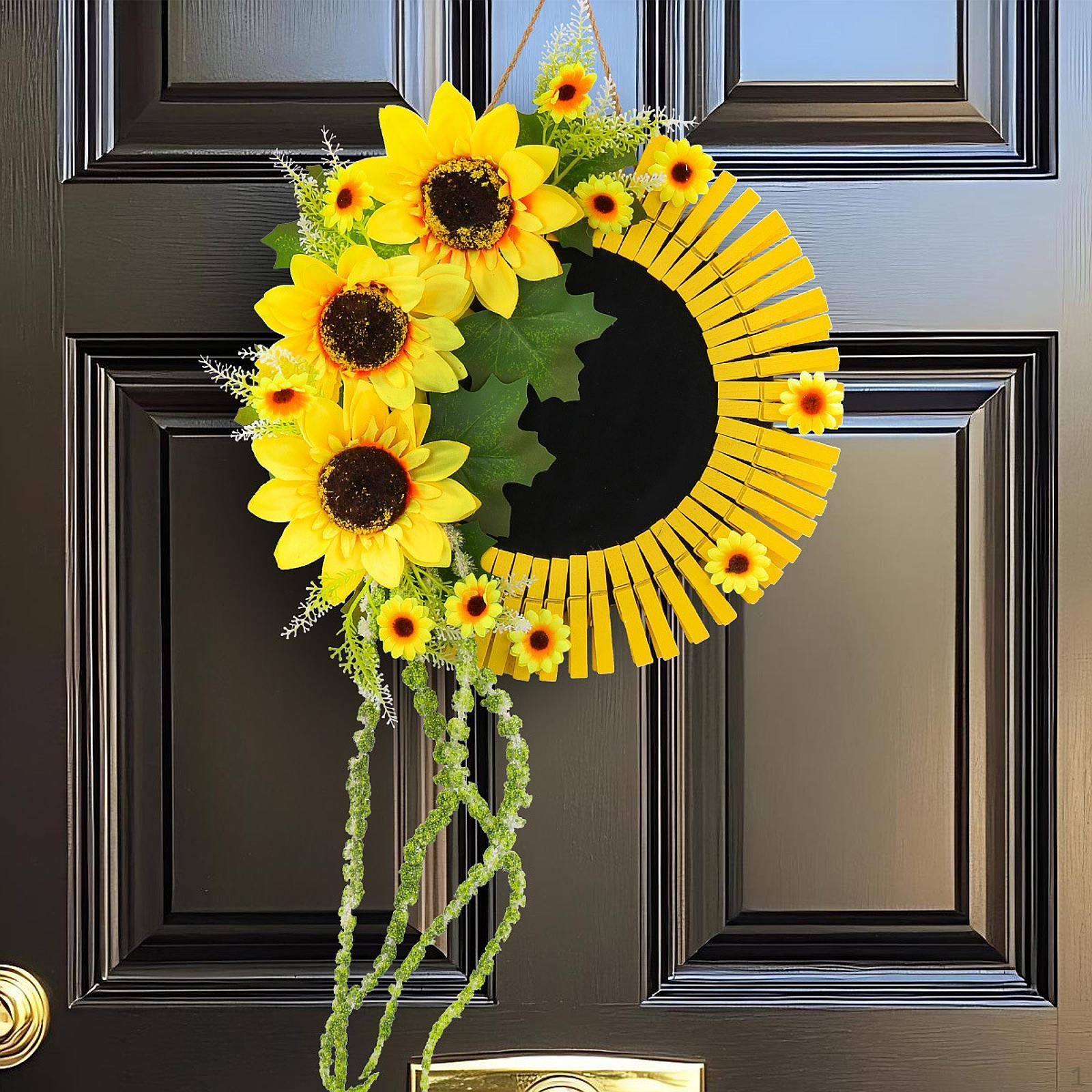 Sunflower Wreath Hang Ornament Art Pendant Decorative Wooden Sign Front Door Decoration for Porch
Sunflower Wreath Hang Ornament Art Pendant Decorative Wooden Sign Front Door Decoration for Porch