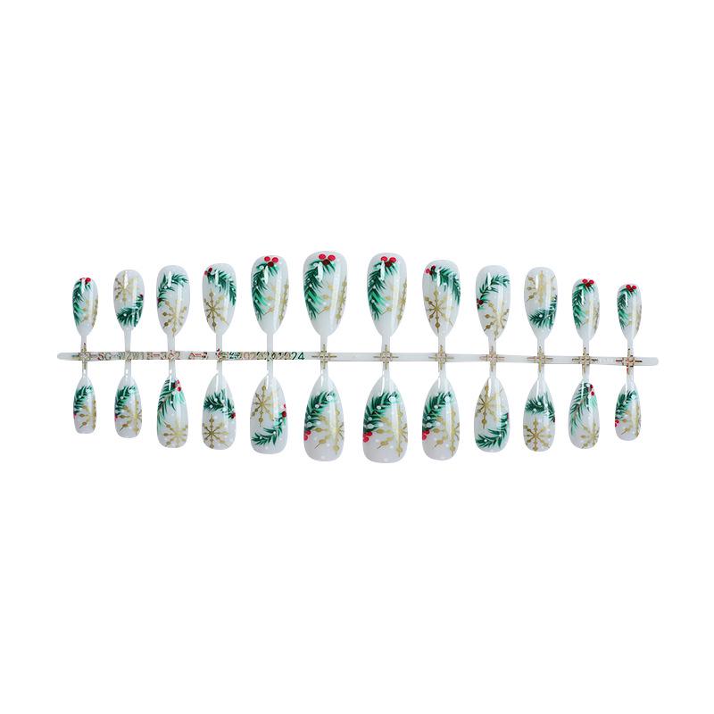 Рождественские зеленые сосновые ногти-накладки, набор из 24 штук - Осенне-зимний французский стиль
Рождественские зеленые сосновые ногти-накладки, набор из 24 штук - Осенне-зимний французский стиль