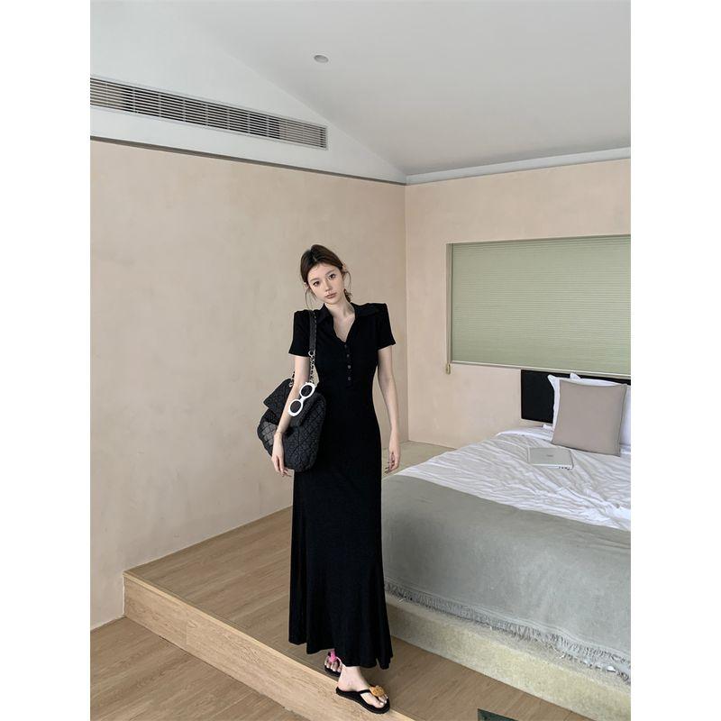 Kumikumi Solid Waist Hugging Slimming Lapel Short sleeve One piece Dress Women clothing Summer Niche Age-Reducing Hip Skirt Long dress Black One size
Kumikumi Solid Waist Hugging Slimming Lapel Short sleeve One piece Dress Women clothing Summer Niche Age-Reducing Hip Skirt Long dress Black One size