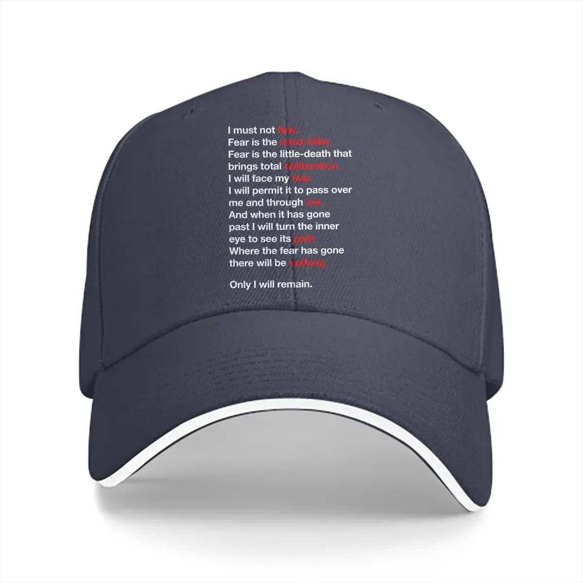 Litany Against Fear Letter Baseball Cap Unisex Hats Women Visor Protection Snapback Dune Chronicles SciFi Movie Caps One Size
Litany Against Fear Letter Baseball Cap Unisex Hats Women Visor Protection Snapback Dune Chronicles SciFi Movie Caps One Size