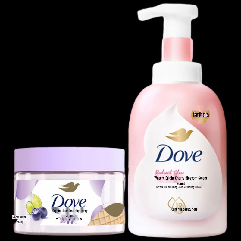 Dove Lime Berry Scrub & Cherry Blossom Shower Gel Set
Dove Lime Berry Scrub & Cherry Blossom Shower Gel Set