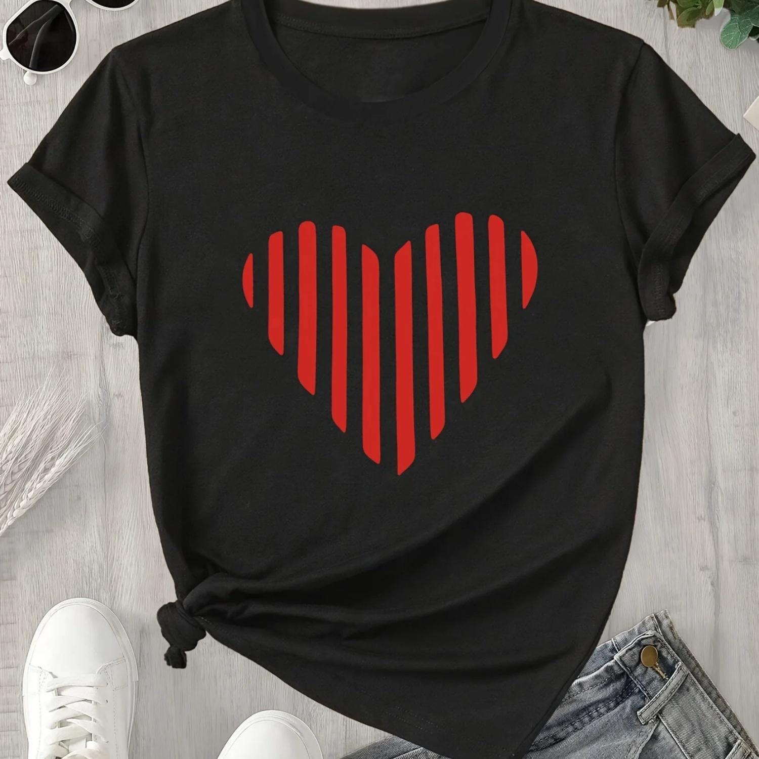 Red Striped Heart Graphic Print T-shirt Sleeve Crew Neck Top for Harajuku Sleeve s Clothing Street Aesthetic Clothes S чёрный
Red Striped Heart Graphic Print T-shirt Sleeve Crew Neck Top for Harajuku Sleeve s Clothing Street Aesthetic Clothes S чёрный