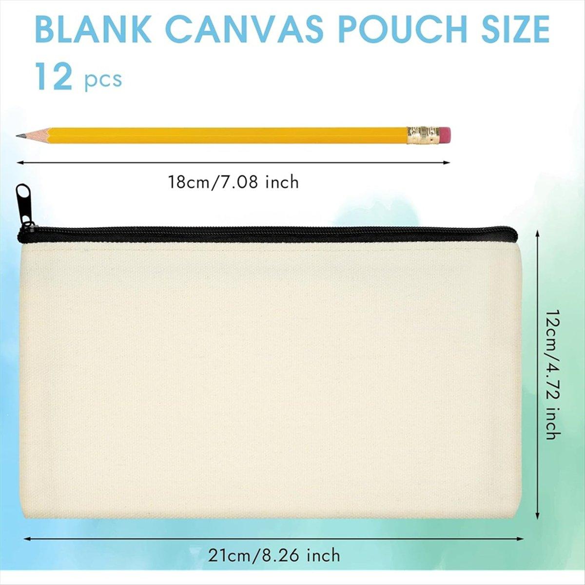 BHBL Canvas Pencil Pouch, 12 Pack Blank Canvas Zipper Bag Cosmetic Bag Bulk, Zippered Sublimation Pencil Case Blank for DIY China Mainland
BHBL Canvas Pencil Pouch, 12 Pack Blank Canvas Zipper Bag Cosmetic Bag Bulk, Zippered Sublimation Pencil Case Blank for DIY China Mainland