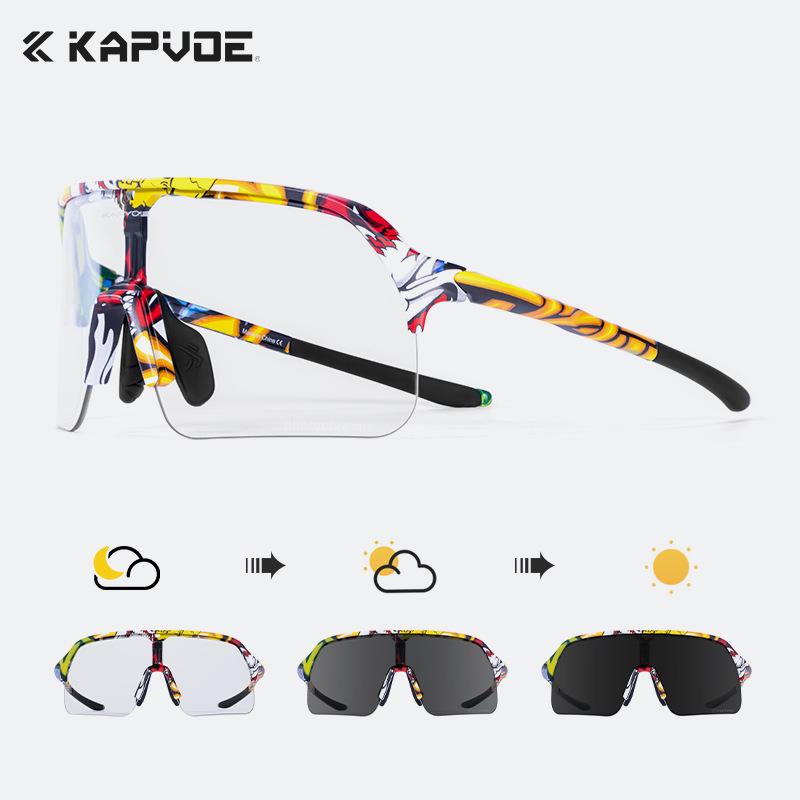 KAPVOE Color-changing cycling glasses for bicycles and motorcycles, outdoor sports, colorful windproof goggles, UV protection TK9412A-PH-1L-09
KAPVOE Color-changing cycling glasses for bicycles and motorcycles, outdoor sports, colorful windproof goggles, UV protection TK9412A-PH-1L-09