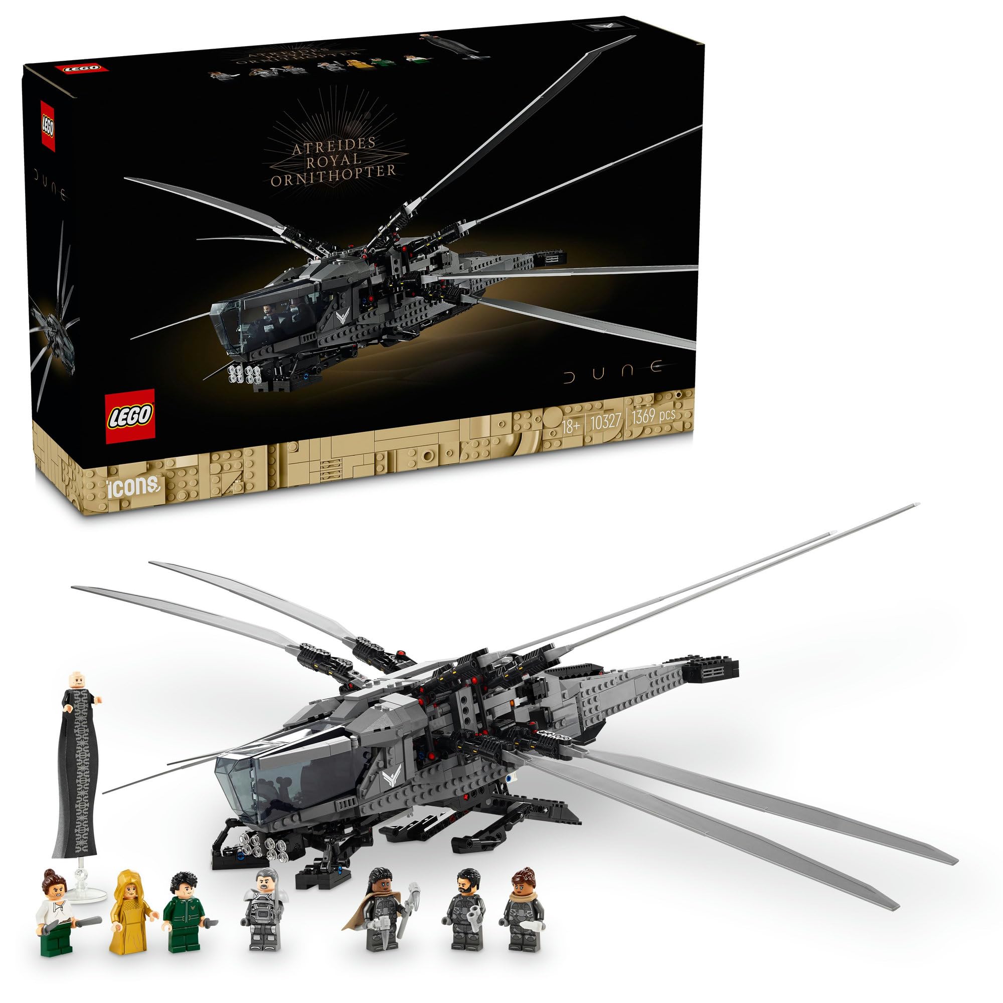 Игрушка LEGO Icon Royal Ornithopter Дома Атрейдес из Дюны, Идеально подходит для Дней рождений, Дня матери, Дня отца, Мужчин, Женщин, Космический корабль, Вертолет, 10327
Игрушка LEGO Icon Royal Ornithopter Дома Атрейдес из Дюны, Идеально подходит для Дней рождений, Дня матери, Дня отца, Мужчин, Женщин, Космический корабль, Вертолет, 10327
