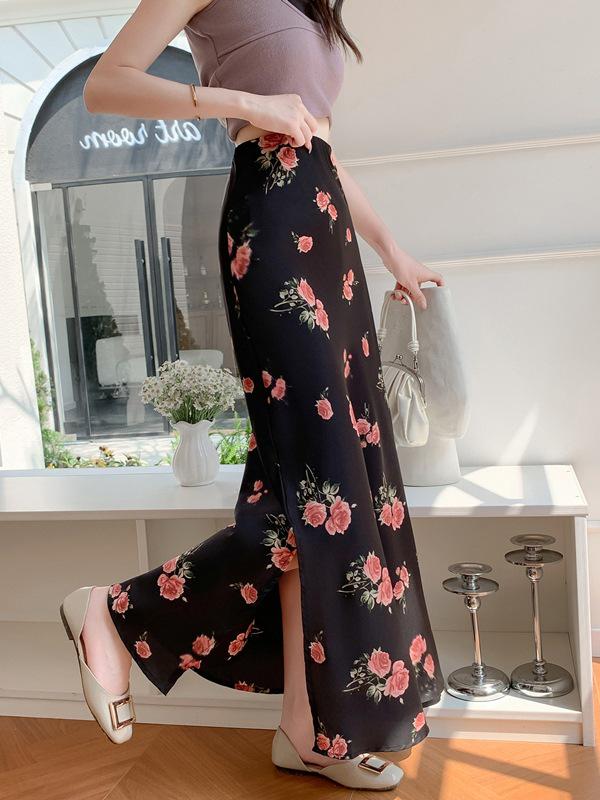 French Retro Print Chiffon Midi Skirt: A-line Fishtail with Slit for Women’s Seaside Vacation Medium
French Retro Print Chiffon Midi Skirt: A-line Fishtail with Slit for Women’s Seaside Vacation Medium