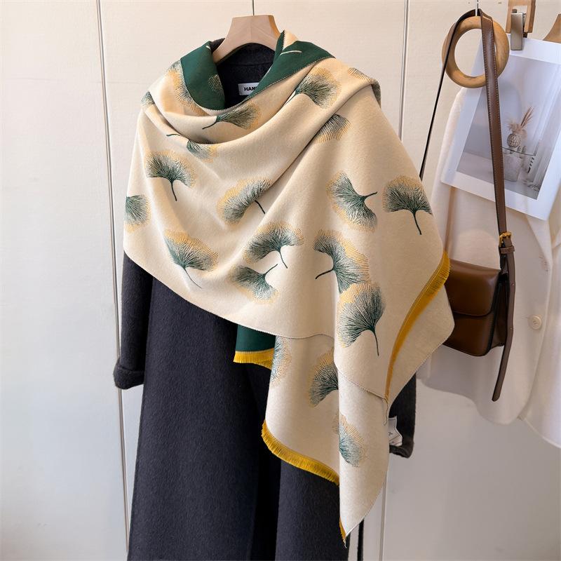 Autumn And Winter Apricot Leaves High-End Warm Scarf Air-Conditioning Shawl Dual-Purpose Commuting Versatile Imitation Cashm One Size
Autumn And Winter Apricot Leaves High-End Warm Scarf Air-Conditioning Shawl Dual-Purpose Commuting Versatile Imitation Cashm One Size