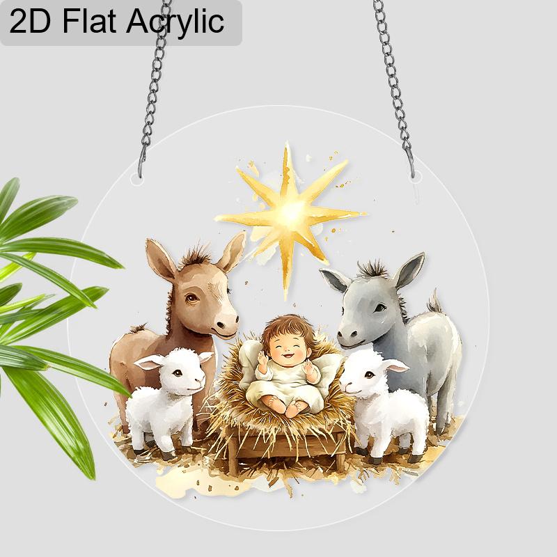 Acrylic Nativity Scene Suncatcher Stained Glass Effect Window Hanging Ornament Religious Christmas Gifts for Family 20cm/7.87inch
Acrylic Nativity Scene Suncatcher Stained Glass Effect Window Hanging Ornament Religious Christmas Gifts for Family 20cm/7.87inch