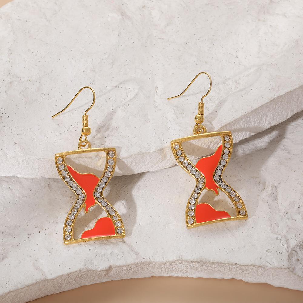 Earrings, Personalized Point Drill Drip Oil Hollow Hourglass Shape Earrings, Earrings.
Earrings, Personalized Point Drill Drip Oil Hollow Hourglass Shape Earrings, Earrings.