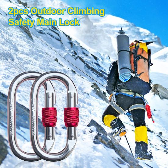 2Pcs Alloy Steel Carabiner Clip Heavy Duty Outdoor Climbing Safety Main Buckle 25KN Elliptical Mountaineering Buckle for Camping Hiking
2Pcs Alloy Steel Carabiner Clip Heavy Duty Outdoor Climbing Safety Main Buckle 25KN Elliptical Mountaineering Buckle for Camping Hiking
