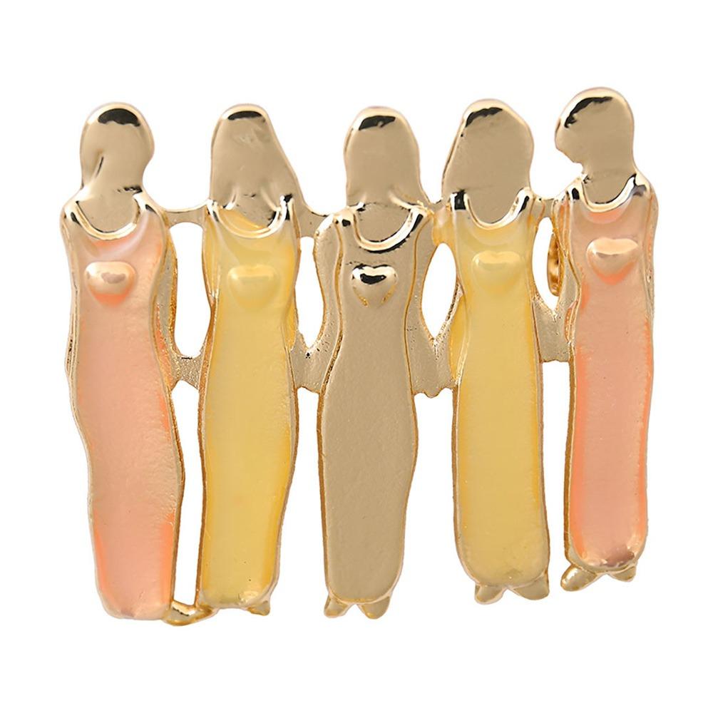 Броши в корейском стиле для лучшего друга, металлические, милые, красивые, ювелирные изделия, подарки золотой