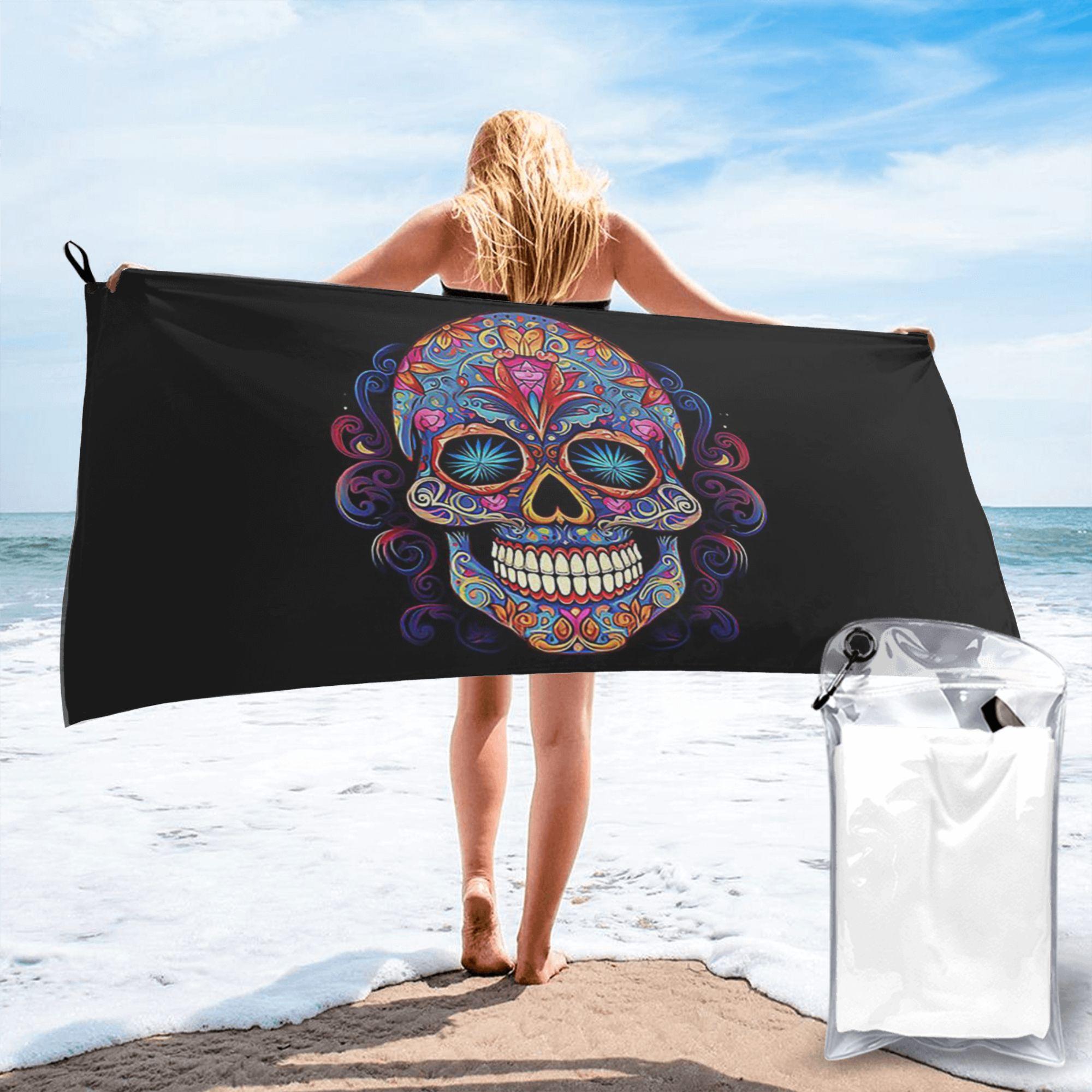 Mexican Sugar Skull Day Of The Dead Sugar Skull Beach Towel Soft Microfiber Quick Dry Absorbent Quick Towels For Bath W40*H60(CM)
Mexican Sugar Skull Day Of The Dead Sugar Skull Beach Towel Soft Microfiber Quick Dry Absorbent Quick Towels For Bath W40*H60(CM)