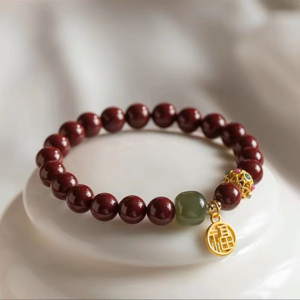 Natural purple gold sand and Hetian jade bracelet for couples, with a zirconia fortune charm, popular online style couple s bracelet Purple Gold Sand Model8mm
Natural purple gold sand and Hetian jade bracelet for couples, with a zirconia fortune charm, popular online style couple s bracelet Purple Gold Sand Model8mm