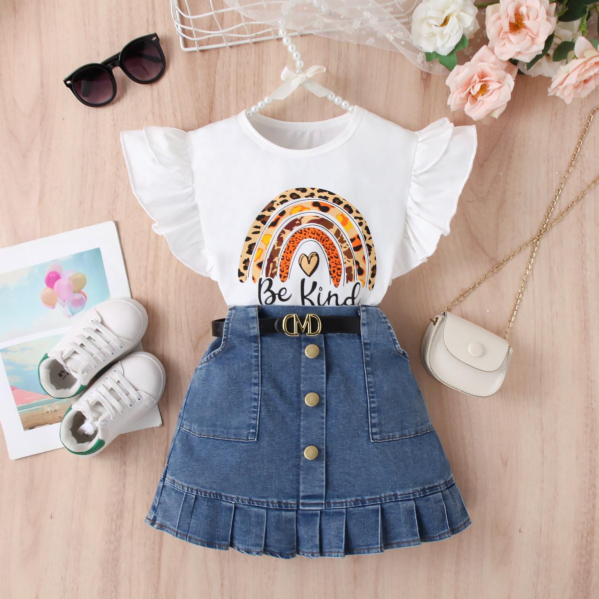 Girls Fashion Set, Summer Children s Casual Solid-color Sleeveless Top, Denim Pleated Skirt Set, Belt 130cm верблюд
Girls Fashion Set, Summer Children s Casual Solid-color Sleeveless Top, Denim Pleated Skirt Set, Belt 130cm верблюд