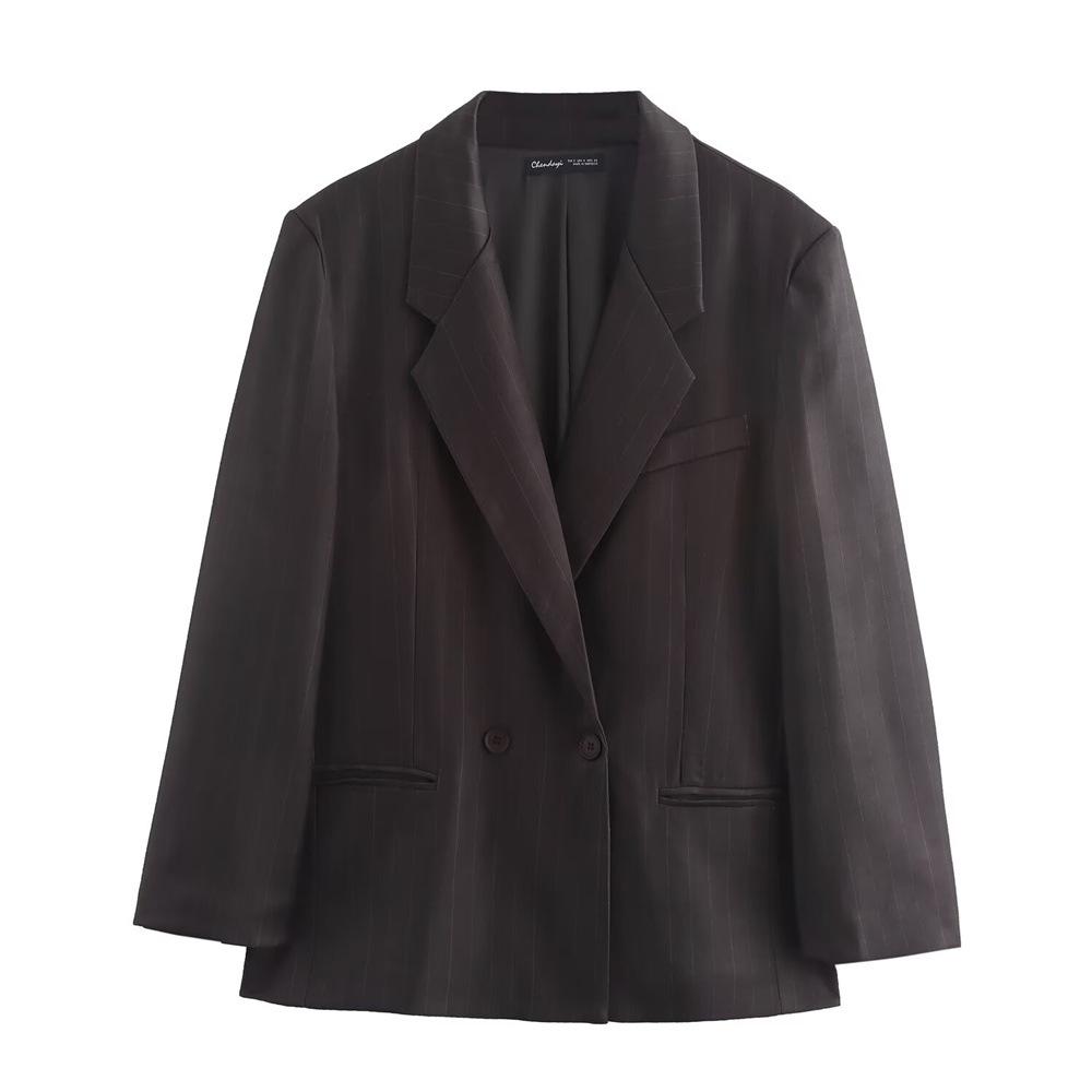 2024 Осень/Зима Универсальный женский пиджак в полоску свободного кроя Medium чёрный
2024 Осень/Зима Универсальный женский пиджак в полоску свободного кроя Medium чёрный