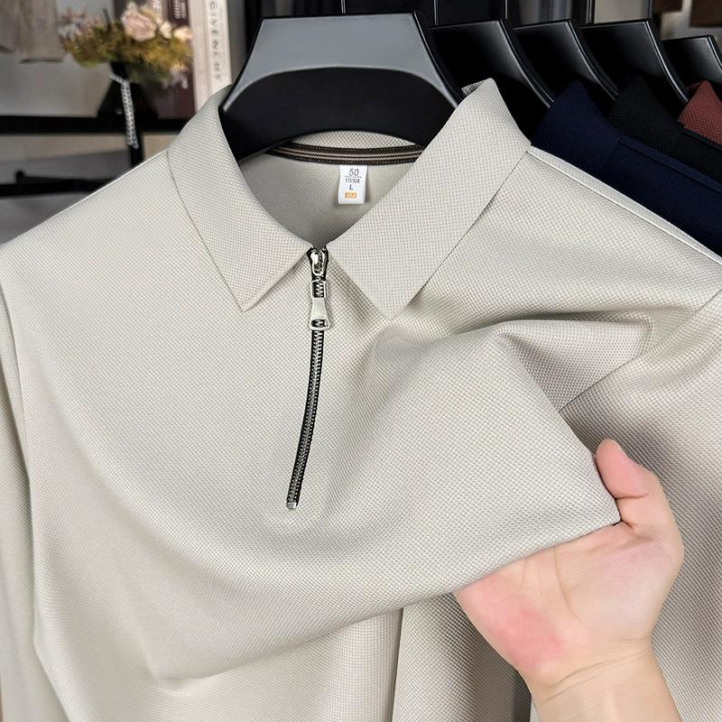 Summer Men s Casual Slim Fit Polo Shirt Flip Collar Breathable Half Zipper Short Sleeve Top Solid Color Comfortable T-shirt S
Summer Men s Casual Slim Fit Polo Shirt Flip Collar Breathable Half Zipper Short Sleeve Top Solid Color Comfortable T-shirt S