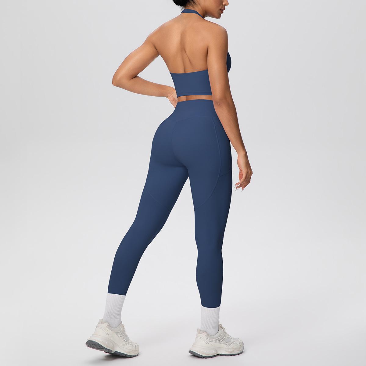Cross-Back Halter High-Waisted Yoga Pants Set with Pockets S
Cross-Back Halter High-Waisted Yoga Pants Set with Pockets S