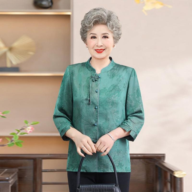 Modern National Style Shirt for Middle-aged Women: Spring/Fall Loose-Fit Chinese Top with 3/4 Sleeves 2XL (105-120 lbs) зелений
Modern National Style Shirt for Middle-aged Women: Spring/Fall Loose-Fit Chinese Top with 3/4 Sleeves 2XL (105-120 lbs) зелений
