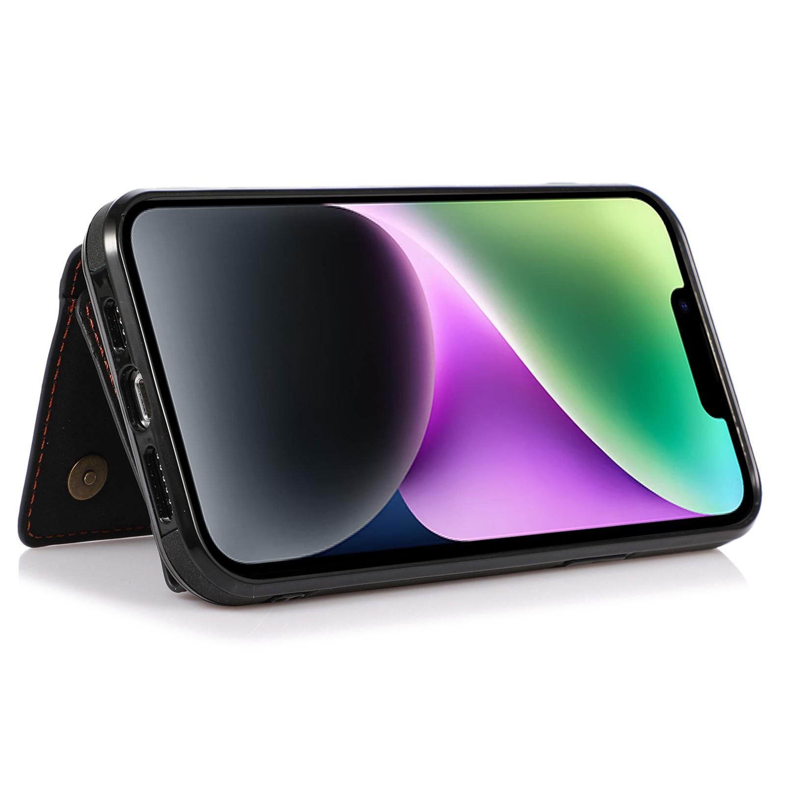For iPhone 14 6.1 inch Mobile Phone Case Foldable Wallet Design Leather Coated TPU Back Cover Black
For iPhone 14 6.1 inch Mobile Phone Case Foldable Wallet Design Leather Coated TPU Back Cover Black