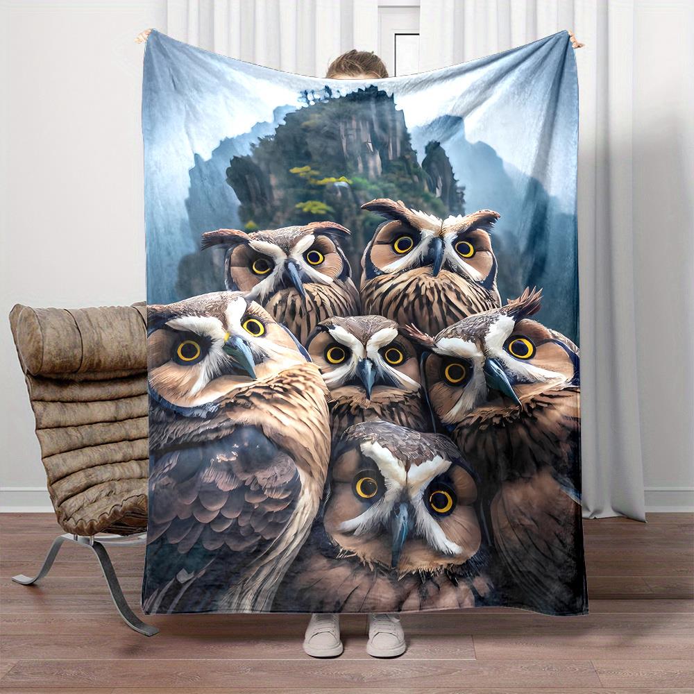 Brown and white owl pattern Flannel printed blanket suitable for all seasons suitable for living room office sofa and travel 75x90cm
Brown and white owl pattern Flannel printed blanket suitable for all seasons suitable for living room office sofa and travel 75x90cm