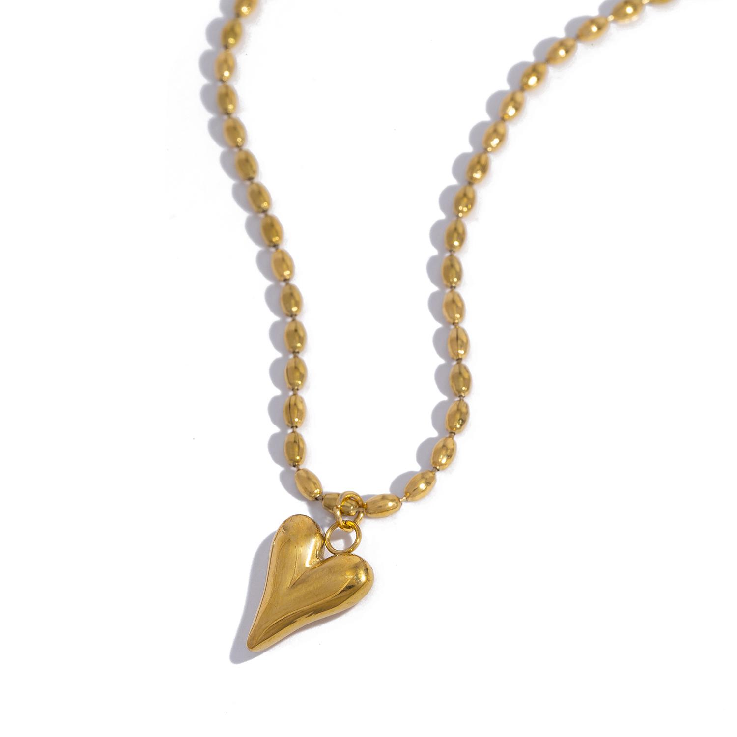 18K Gold Plated Stainless Steel Heart Pendant Bead Chain Necklace for Women, Love Symbol Hypoallergenic Dainty Jewelry Gift
18K Gold Plated Stainless Steel Heart Pendant Bead Chain Necklace for Women, Love Symbol Hypoallergenic Dainty Jewelry Gift