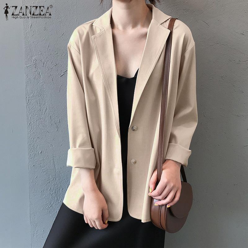 ZANZEA Женщины Блейзер Повседневный Зубчатый Лацкан Длинный Рукав Кардиган Блузка Верхняя одежда 
ZANZEA Женщины Блейзер Повседневный Зубчатый Лацкан Длинный Рукав Кардиган Блузка Верхняя одежда