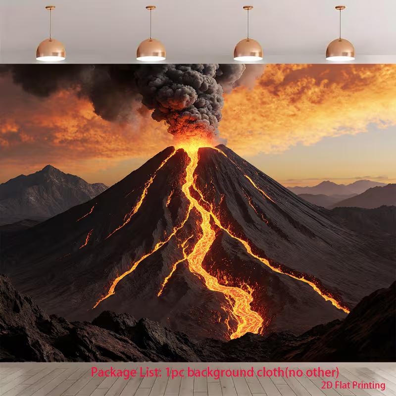 2D Nature Themed Tapestry, Volcano Eruption Scene with Lava Flows and Orange Sky for Home Decor 47.2x31.5inch/120*80cm
2D Nature Themed Tapestry, Volcano Eruption Scene with Lava Flows and Orange Sky for Home Decor 47.2x31.5inch/120*80cm