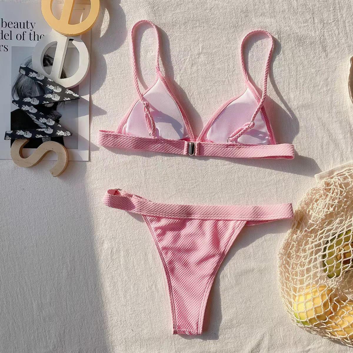 Women s Solid Color Split Bikini Swimsuit - European and American Style S рожевий
Women s Solid Color Split Bikini Swimsuit - European and American Style S рожевий