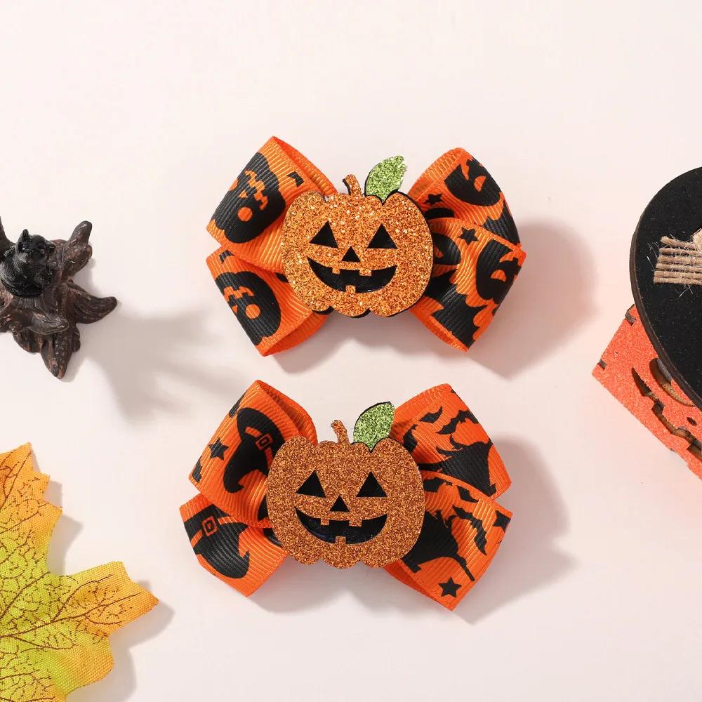 2Pcs/Set Halloween Hair Accessories for Kids Girls - Ribbon Bow Hairpin Ghost Pumpkin Bat Hair Clips for Party Decoration
2Pcs/Set Halloween Hair Accessories for Kids Girls - Ribbon Bow Hairpin Ghost Pumpkin Bat Hair Clips for Party Decoration