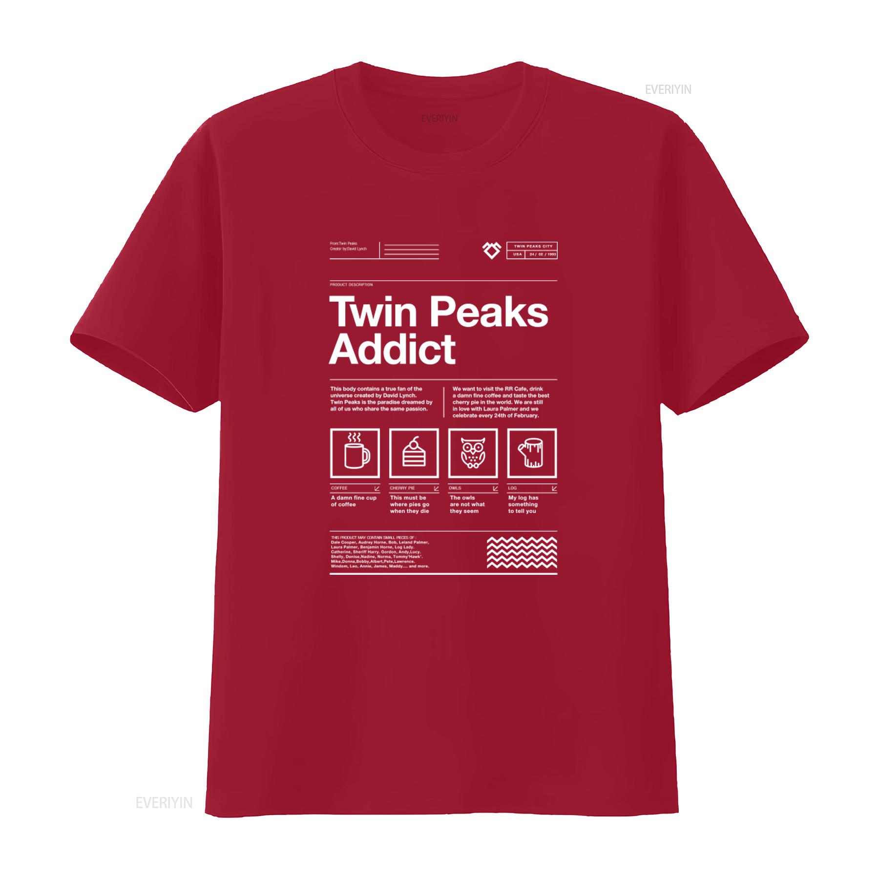 Twin Peaks Addict T Shirt David Lynch Inspired Design Laura Palmer Dale Cooper Log Lady Minimalist Quote Cult Serie Fit Casual S
Twin Peaks Addict T Shirt David Lynch Inspired Design Laura Palmer Dale Cooper Log Lady Minimalist Quote Cult Serie Fit Casual S