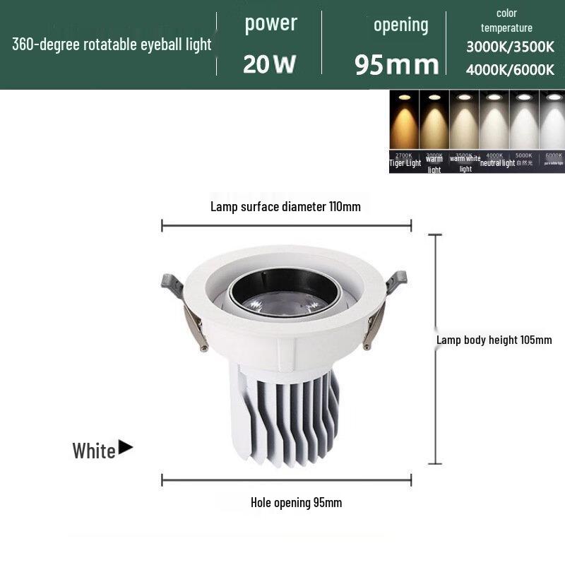 Nufeng High CRI Recessed LED Eyeball Spotlight
Nufeng High CRI Recessed LED Eyeball Spotlight