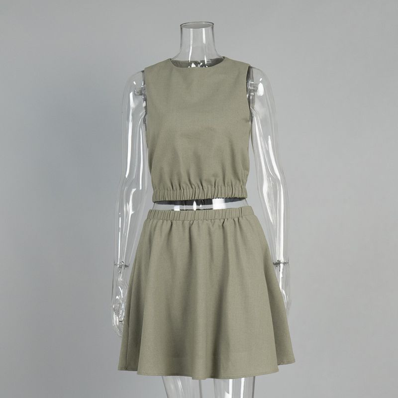 round Neck Sleeveless Sleeveless Set round Neck Sleeveless Casual Shorts Suit Khaki S
round Neck Sleeveless Sleeveless Set round Neck Sleeveless Casual Shorts Suit Khaki S