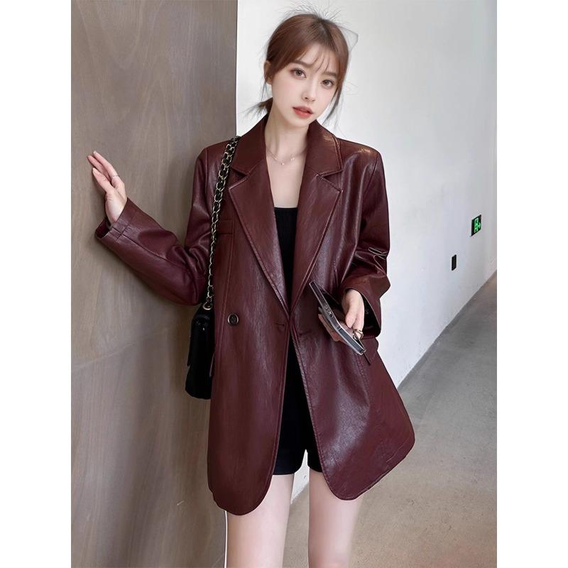 Осень новая куртка из кожи высокого класса ретро красного цвета Анкола женская свободная повседневная и тонкая кожаная куртка тренд XL
Осень новая куртка из кожи высокого класса ретро красного цвета Анкола женская свободная повседневная и тонкая кожаная куртка тренд XL