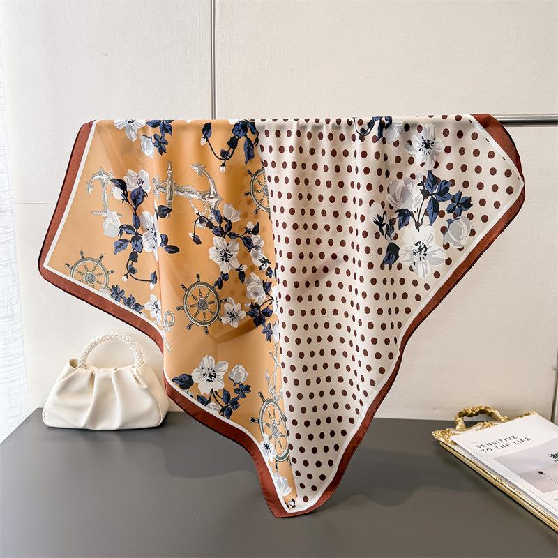 Nautical Anchor Floral Polka Dot Square Scarf Soft Satin Silk Vintage Bandana for Women Luxury Neck Hair Headband Bag Wrist Wrap 70X70CM
Nautical Anchor Floral Polka Dot Square Scarf Soft Satin Silk Vintage Bandana for Women Luxury Neck Hair Headband Bag Wrist Wrap 70X70CM