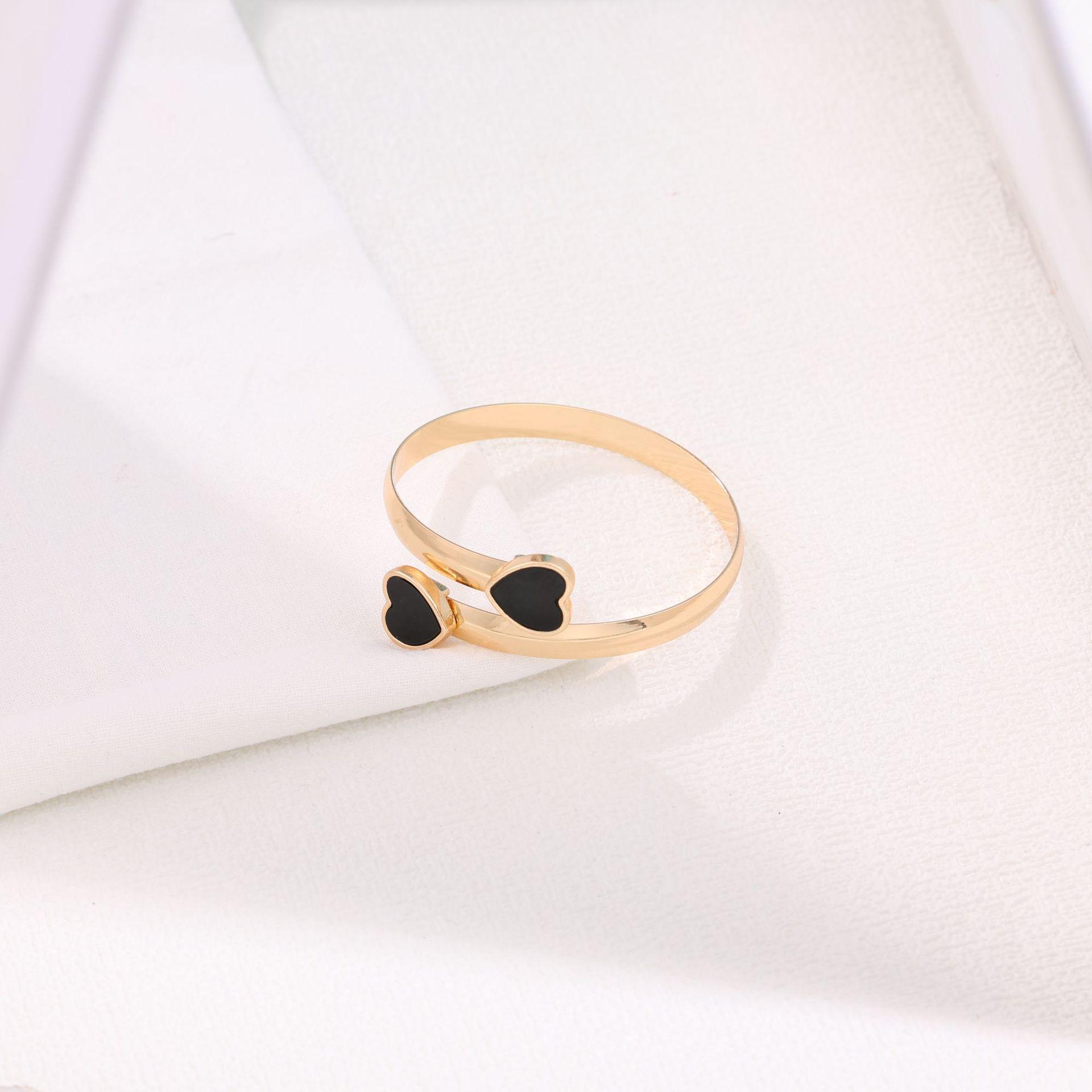 Популярный браслет-цепочка с двойным сердцем, черное ювелирное украшение, персонализированный браслет с сердцем, колье, ювелирный набор для женщин