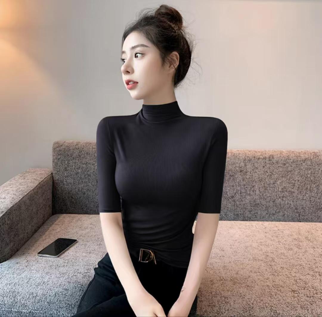Женская приталенная футболка с полувысоким воротником в корейском стиле, однотонная - Осень/Зима 2024 XXL
Женская приталенная футболка с полувысоким воротником в корейском стиле, однотонная - Осень/Зима 2024 XXL