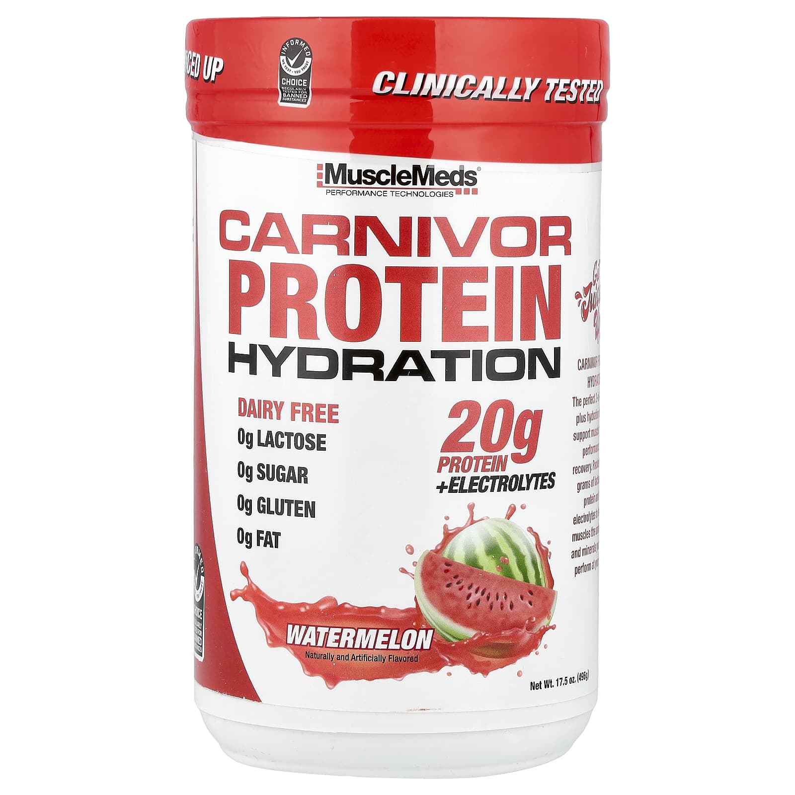MuscleMeds, Carnivor Protein Hydration, Watermelon, 17.5 oz (496 g)
MuscleMeds, Carnivor Protein Hydration, Watermelon, 17.5 oz (496 g)