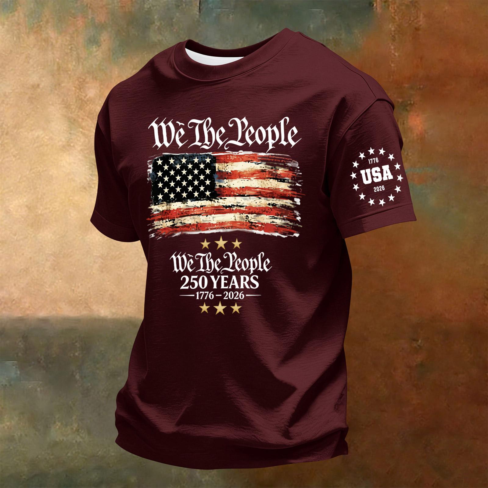 Men Short Sleeve Crew Neck T Shirt with 250 Years Anniversary Graphic Print Casual Loose Fit USA Theme Top XXXXL винний
Men Short Sleeve Crew Neck T Shirt with 250 Years Anniversary Graphic Print Casual Loose Fit USA Theme Top XXXXL винний