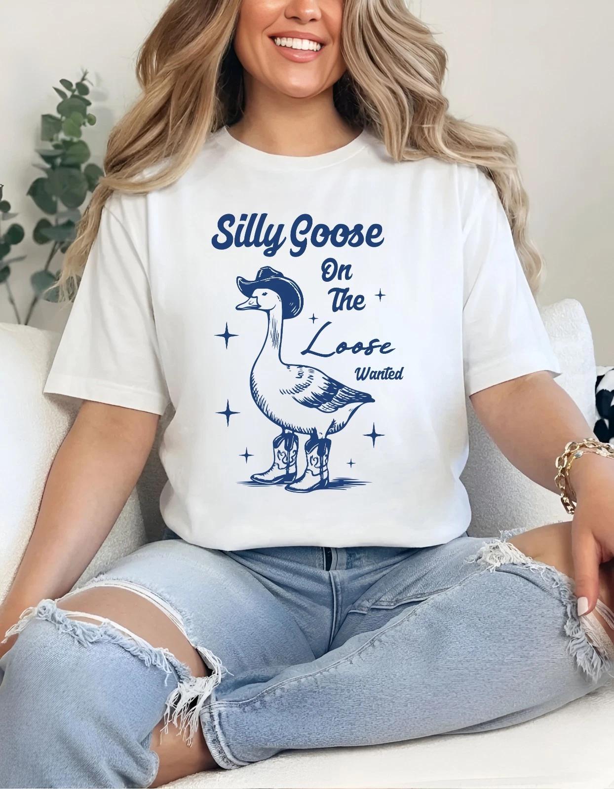 Silly Goose On The Loose Funny T Shirt - Retro Cartoon Goose Cowboy Meme Tee S
Silly Goose On The Loose Funny T Shirt - Retro Cartoon Goose Cowboy Meme Tee S