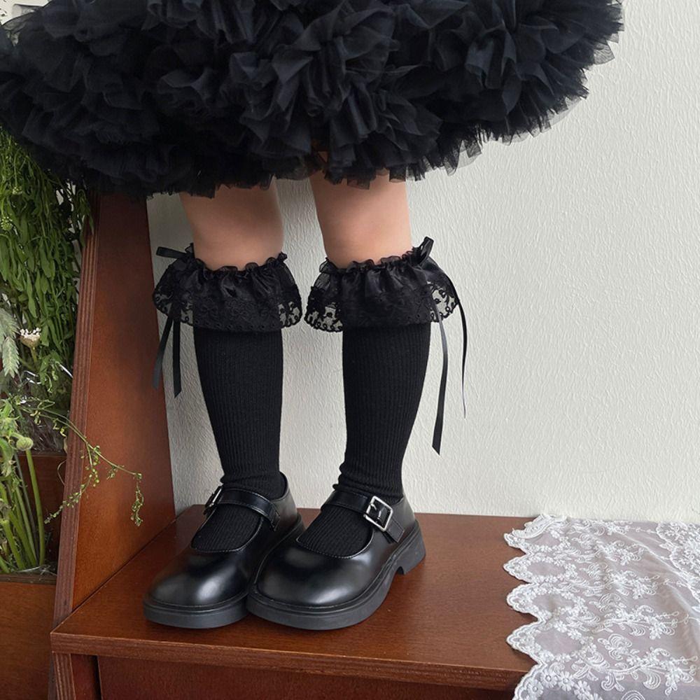 Носки с бантом из ленты и кружевом Balletcore, тонкие сетчатые чулки Harajuku, детские носки средней длины чёрный
Носки с бантом из ленты и кружевом Balletcore, тонкие сетчатые чулки Harajuku, детские носки средней длины чёрный