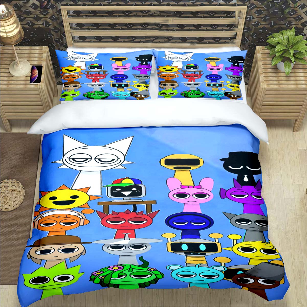 Comforter Fashion Incredibox Game Print Bedding Set Comforter Bed Youth Kids Girl Boys S-Sprunki Luxury Birthday Gift Comforter (quilt)-EU Single(135*200cm)3pcs
Comforter Fashion Incredibox Game Print Bedding Set Comforter Bed Youth Kids Girl Boys S-Sprunki Luxury Birthday Gift Comforter (quilt)-EU Single(135*200cm)3pcs