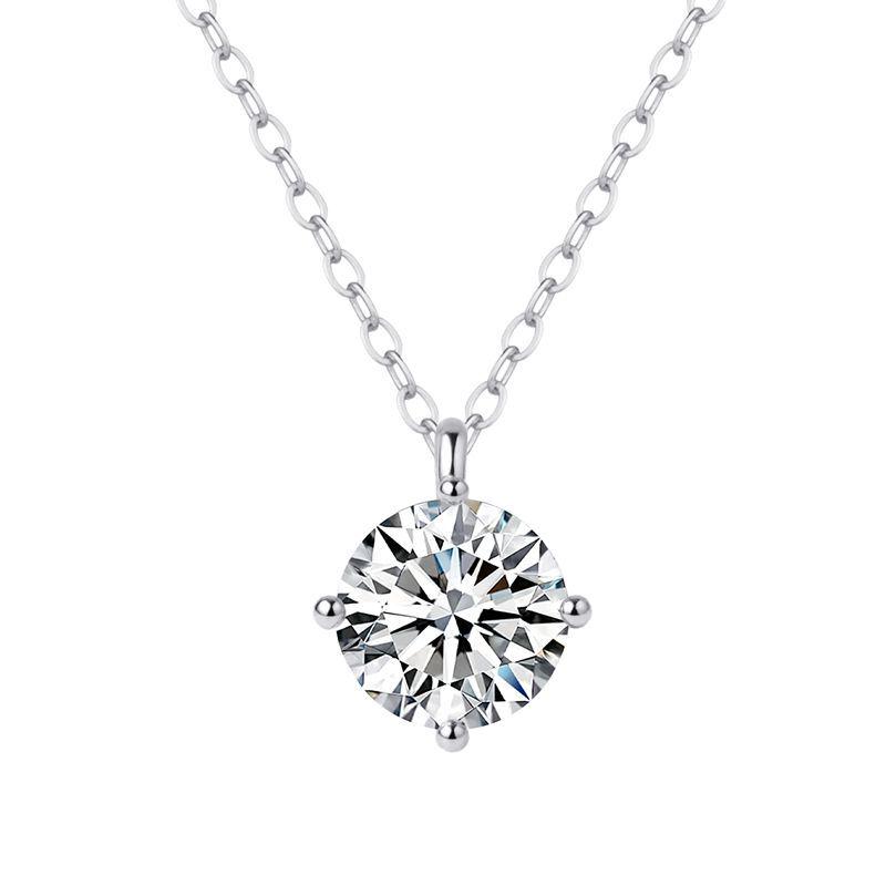 S925 Sterling Silver Moissanite Necklace with 2 Carat Pendant - Elegant Four-Prong Light Luxury Clavicle Chain for Women 925 Sterling Silver
S925 Sterling Silver Moissanite Necklace with 2 Carat Pendant - Elegant Four-Prong Light Luxury Clavicle Chain for Women 925 Sterling Silver