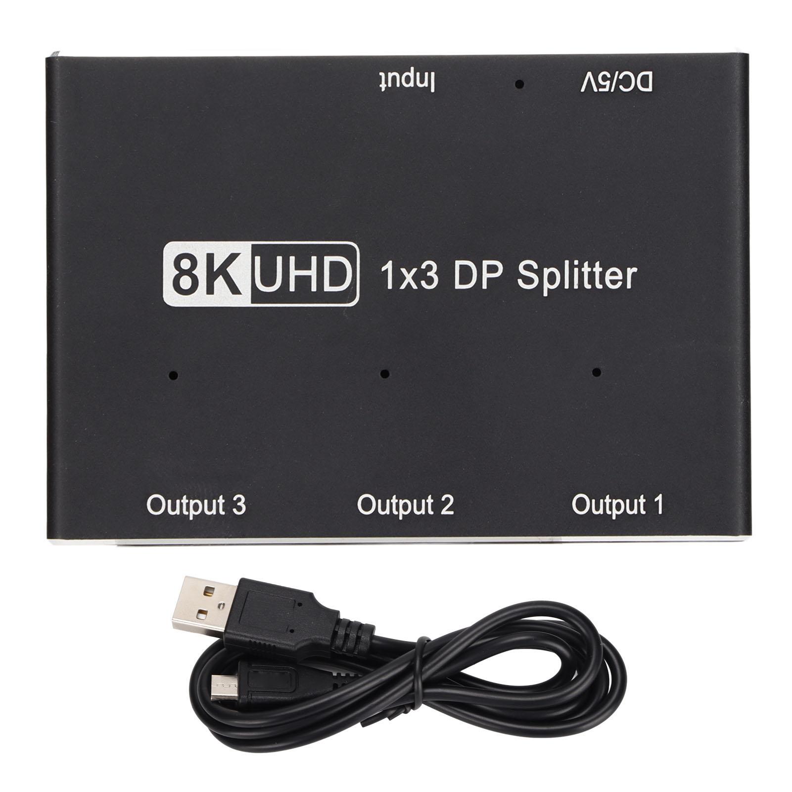 1x3 DisplayPort Splitter 8K 30 Гц 4K 144 Гц Triple MST SST Hub 1 в 3 выхода DP Splitter для дома
1x3 DisplayPort Splitter 8K 30 Гц 4K 144 Гц Triple MST SST Hub 1 в 3 выхода DP Splitter для дома