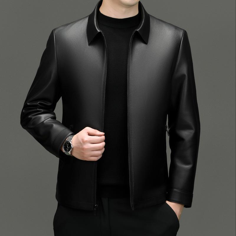 Деловая кожаная куртка с лацканами, мужское пальто, весна и осень, новая куртка из овчины, топ 195 чёрный
Деловая кожаная куртка с лацканами, мужское пальто, весна и осень, новая куртка из овчины, топ 195 чёрный