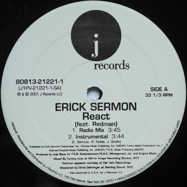 12inch Record ERICK SERMON, REDMAN - React 80813212211 J Records, Def 2002 US Rap & Hip-Hop/R&B Used
12inch Record ERICK SERMON, REDMAN - React 80813212211 J Records, Def 2002 US Rap & Hip-Hop/R&B Used