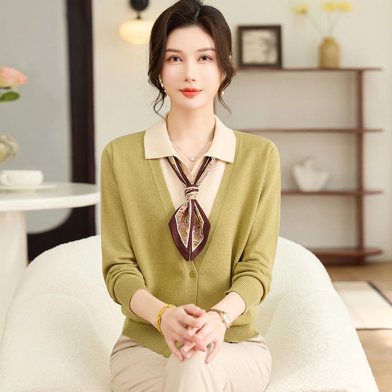 Spring Two-Piece Knit Polo Shirt for Middle-Aged Women L зелёный
Spring Two-Piece Knit Polo Shirt for Middle-Aged Women L зелёный
