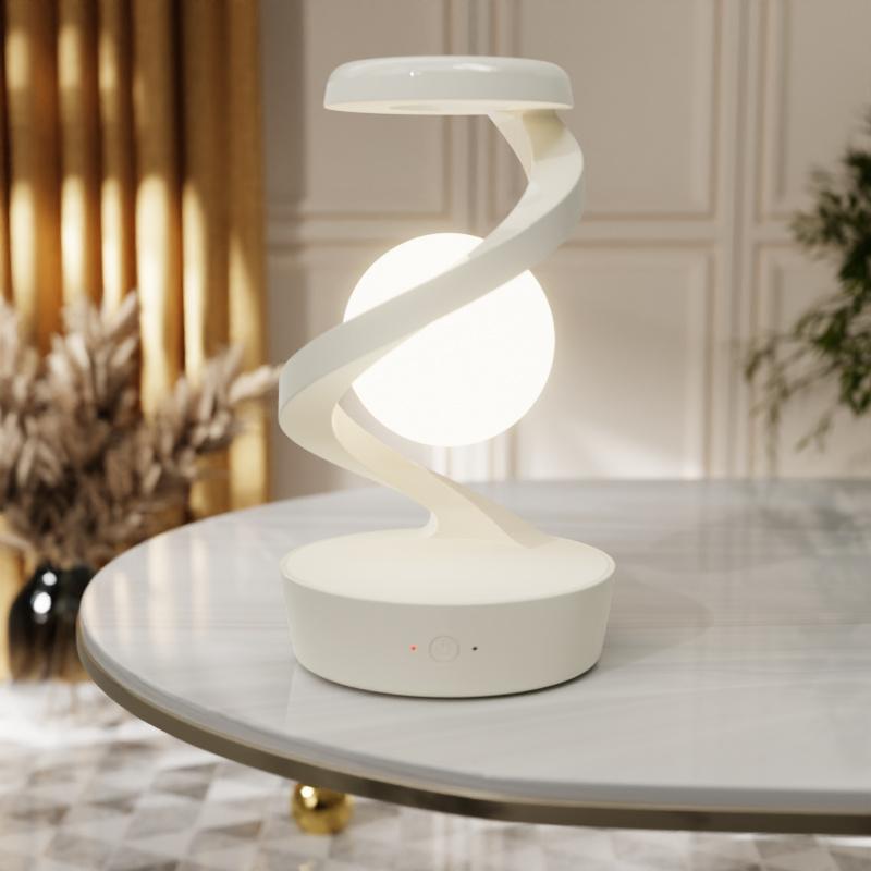 Spiral Levitation Floating Light RGB Night Light with Phone Wireless Charging Pad White
Spiral Levitation Floating Light RGB Night Light with Phone Wireless Charging Pad White