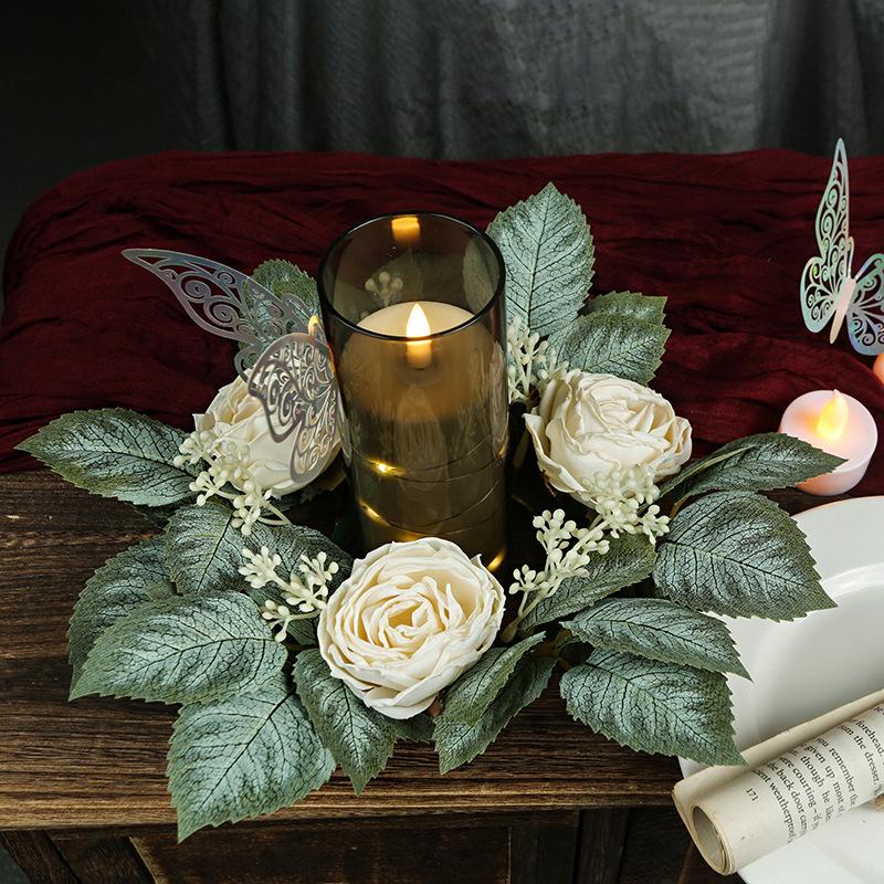 Simulated Candlestick Wreath Garland Home Candle Ring Ball Artificial Rose Wreath Ornament Plastic Wedding Decorative Accessories
Simulated Candlestick Wreath Garland Home Candle Ring Ball Artificial Rose Wreath Ornament Plastic Wedding Decorative Accessories