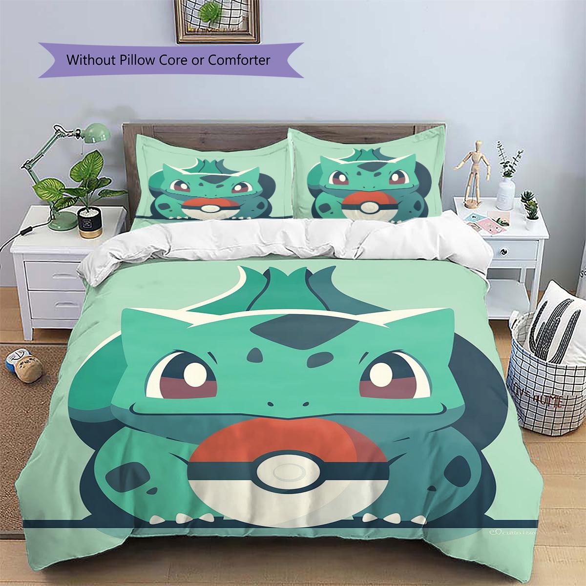 Bulbasaur Patterned Pillowcase & Duvet Cover Set Decorative Anime Bedding for Daily Bedroom Use Best Gift for Anime Lovers.-TING 135x200cm
Bulbasaur Patterned Pillowcase & Duvet Cover Set Decorative Anime Bedding for Daily Bedroom Use Best Gift for Anime Lovers.-TING 135x200cm