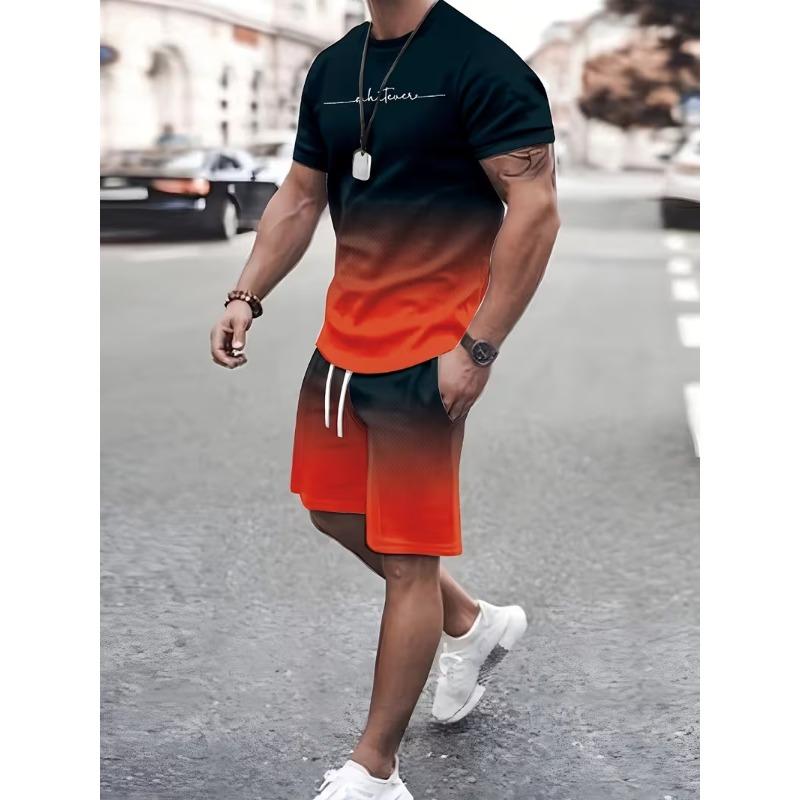 Men s Two-Piece 3D Letter Stripe Gradient Color Print T shirt Shorts Set Fashion Outdoor Casual Men Women Sports T-shirt Outfits 4XL
Men s Two-Piece 3D Letter Stripe Gradient Color Print T shirt Shorts Set Fashion Outdoor Casual Men Women Sports T-shirt Outfits 4XL